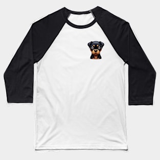 Small Version - Playful Rottweiler Pup Baseball T-Shirt